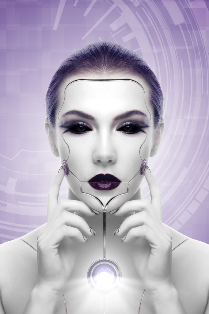 a woman, robot, artificial intelligence-3124083.jpg