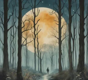A Mystical Forest Under the Moon