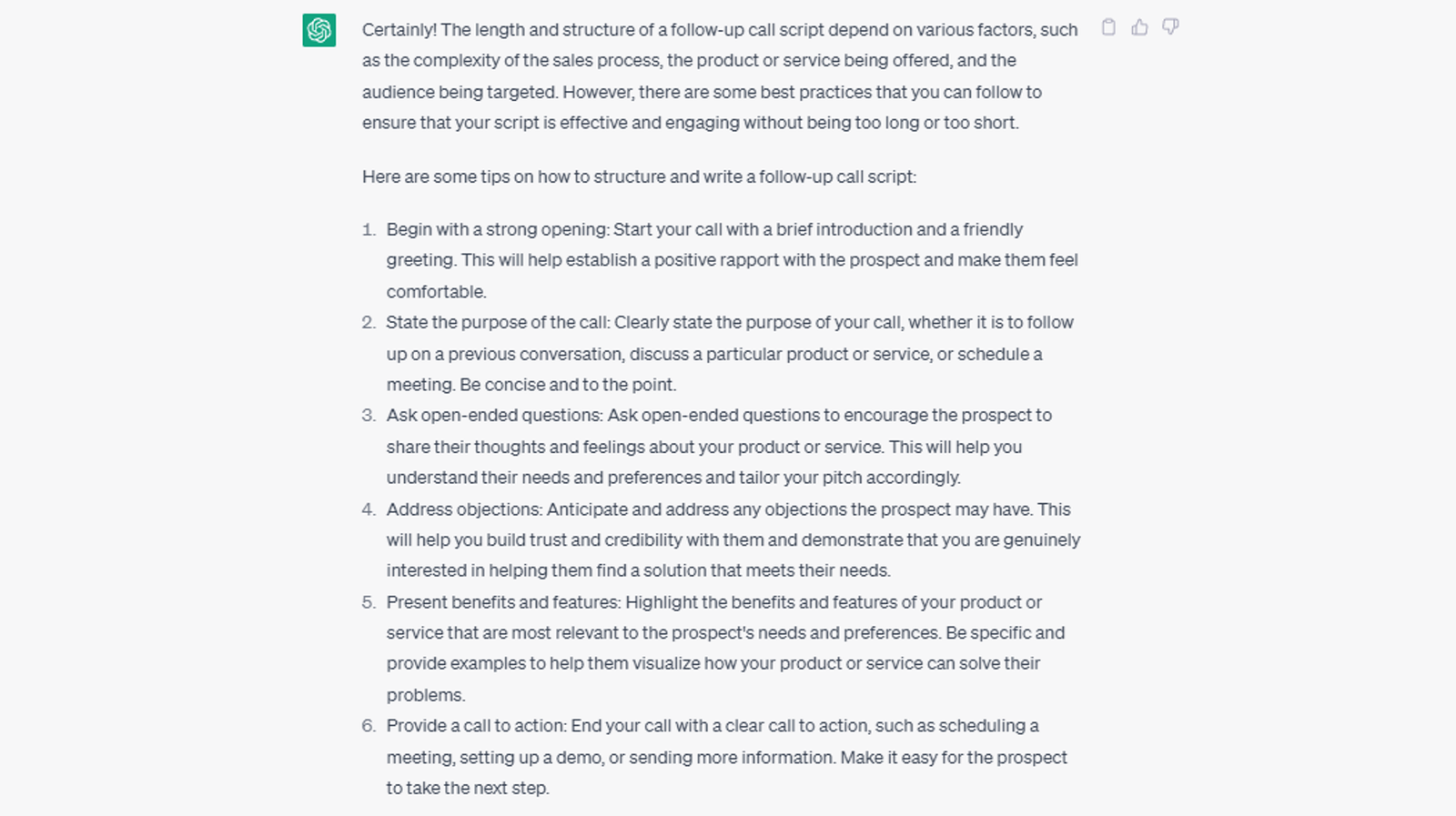 Deverop Script How To Develop Follow-Up Call Scripts For Sales With ChatGPT - AI Pro Tips
