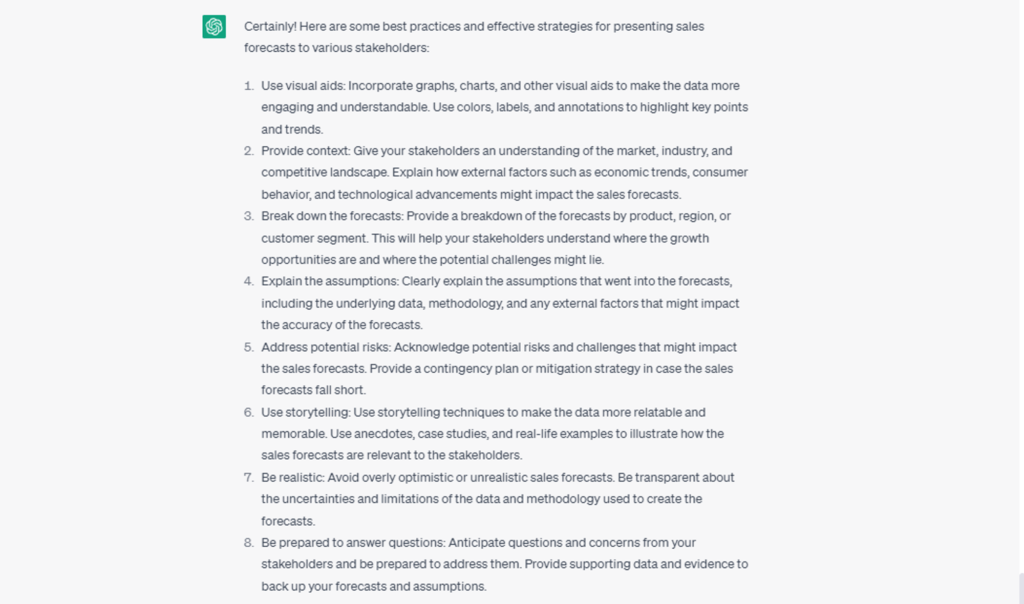 Developing sales forecasting models