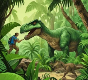Dinosaurs in a Prehistoric Jungle