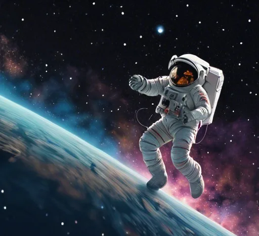 Lonely Astronaut Amidst Cosmic Splendor jpeg