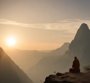 Serene Mountain Peak at Sunrise